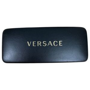 Versace Black Leather Sunglasses Case and Cloth NEW - No glasses
